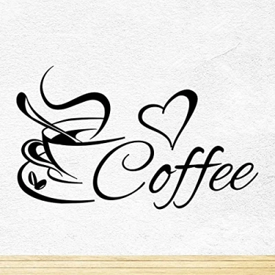Image of Coffee Cup Kitchen Wall Sticker Tea Love Vinyl Removable Mural Decal Art Restaurant Pub Decor Tatoo Decoration by Wall4stickers