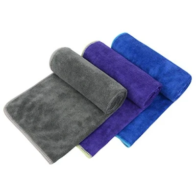 Image of VIVOTE Microfibre Gym Towels Sports Fitness Workout Sweat Towel Super Absorbent 3 Pack 33 x 74 CM (Grey+Dark Blue+Purple)