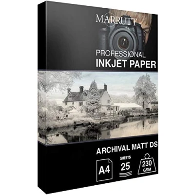 Image of Marrutt 230gsm Archival Matt Double Sided Inkjet Photo Paper: A4 25 Sheets