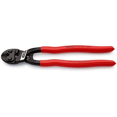Image of Knipex CoBolt® Compact Bolt Cutter black atramentized, plastic coated 200 mm (self service card/blister) 71 31 SB