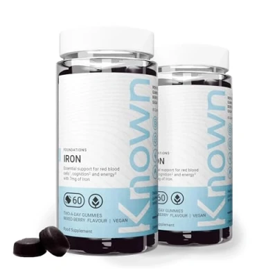 Image of Known Delicious Iron Gummies 7mg for Energy &amp; Immune Support Natural Mixed Berry Flavour 60 Vegan Gummies, 2 Months Supply