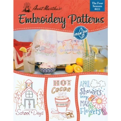 Image of Aunt Martha&#039;s 411 Four Seasons Embroidery Transfer Pattern Book Kit