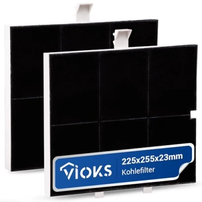 Image of VIOKS 2 x Carbon Filter Cooker Hood 255 225 23 mm Replacement for Balay 00361047 361047 FKS170BSH DHZ5136 LZ51351 Z5117X1 / Constructa Activated Siemens