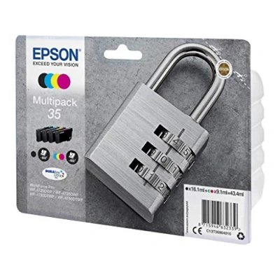 Image of Original printer cartridges for Epson workforce Pro WF 4720, 4725, 4730, 4740 including ballpoint pen (multi pack)