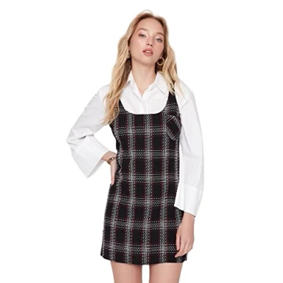 Image of Trendyol Women Mini Jile Regular fit Woven Dress Black