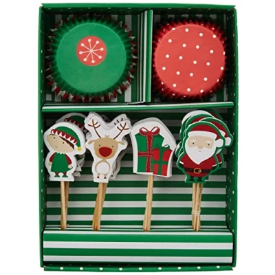 Image of Premier Housewares Rocket Cupcake Cases and Toppers 48 Pieces Cake Muffin Reusable Mini
