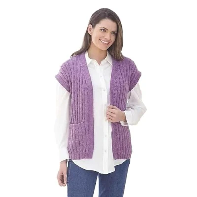Image of King Cole Ladies Double Knitting Pattern Womens Sweater &amp; Sleeveless Jacket (6262)