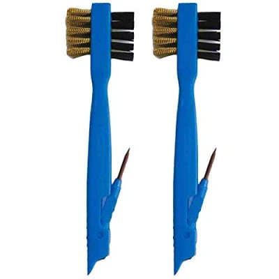 Image of SPARES2GO 3 in 1 Oven Rack/Hob Gas Burner Cleaning &amp; Scrubbing Brush Tool (Pack of 2)