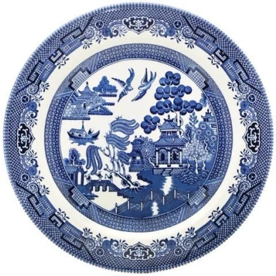 Image of Churchill Blue Willow Plate 26cm (Set of 6)