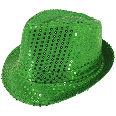 Image of Pohotobooth Props Ltd Cool Green Sequin Gangster Hat