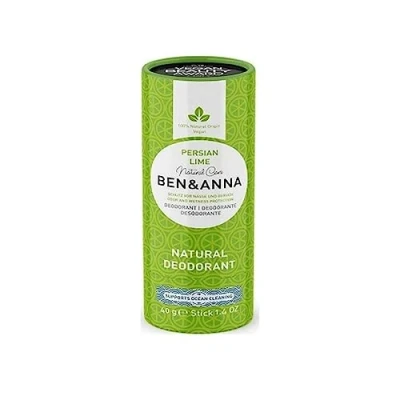 Image of BEN &amp; ANNA PERSIAN LIME Natural Deodorant Stick for Men and Women, Vegan Cosmetics, Sustainable in Papertube, Against Heavy Sweating, Aluminium free (40 g (Pack of 1), Lime)