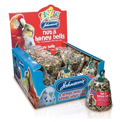 Image of Johnsons Bulk Box Treat 2 Eat Nut &amp; Honey Bells For Cockatiels 1x15