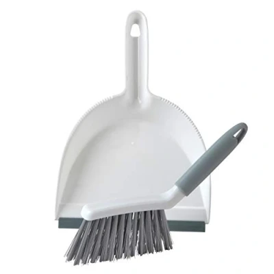 Image of Beldray LA082664UFEU7 antibacterial hand brush and shovel, small broom with soft scratch free bristles, dustpan rubber lips, space saving sweeping dustpan, compact design