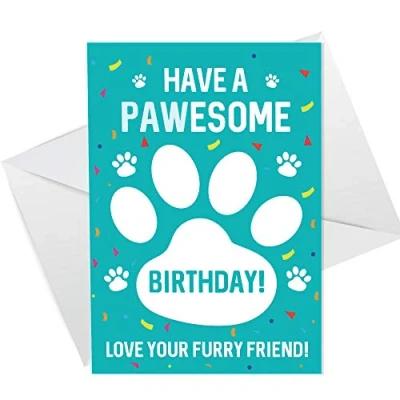 Image of RED OCEAN Funny PAWESOME Birthday Card From The Dog Novelty For Mum