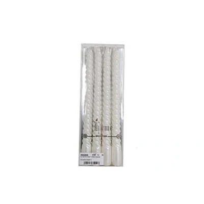 Image of Set Of 4 Spiral Twist Table Candles White