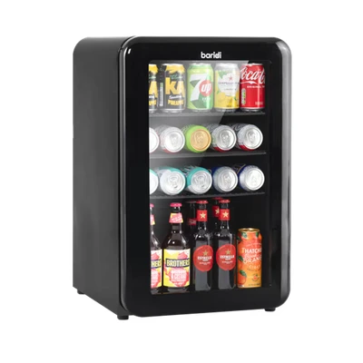Image of Baridi 70L Under Counter Drinks/Beer &amp; Wine Cooler Fridge, Retro Style, Black DH222