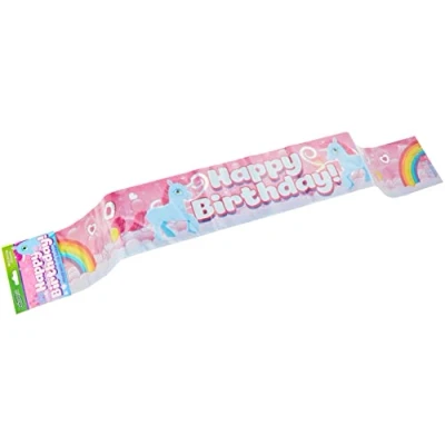 Image of Eleganza Unicorn Banner, Foil, Multicolor, 10 x 1 cm