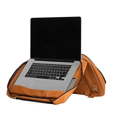 Image of R Go Viva 15.6&quot; Laptopbag, Full Grain Leather (LWG Certified), with integrated Laptop Stand, Shoulder Strap, Brown