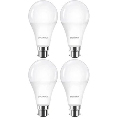 Image of Sylvania GLS Frosted LED Light Bulb, B22, 14W, 1521 Lumens, Warm White 2700K 4 Pack
