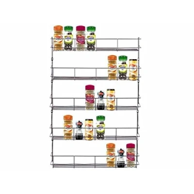 Image of 4/5/6 Tier Spice Rack Herb Jar Holder for Kitchen Door Cupboard Or Wall Storage (5)