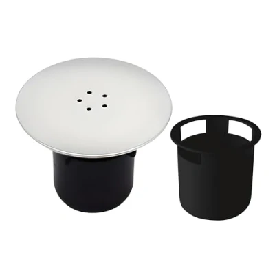 Image of Shower Drain Cover Waste Trap for 90mm/115mm Plughole Replacement Outlet Chrome Finish Rubigo (Black Base)
