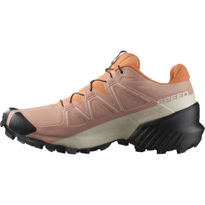 Image of Salomon Women&#039;s Speedcross Running Shoe, Cameo Brown/Black/Bird of Paradise, 6 UK