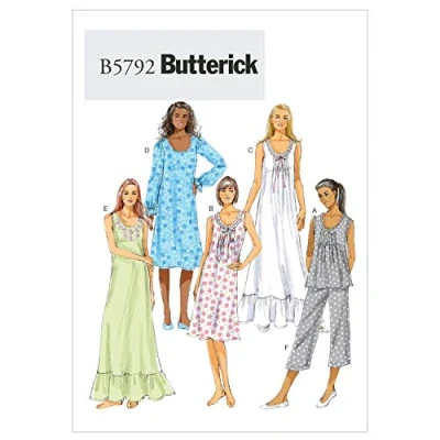 Image of Butterick Patterns B5792 Size Y Extra Small Medium Misses&#039; Top, Gown and Pants, Pack of 1, White