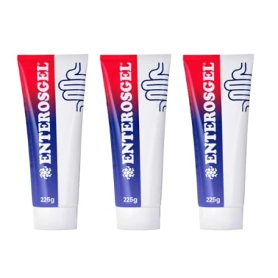 Image of Enterosgel IBS Relief Gel Tube 225g Oral Intestinal Adsorbent, Acute Diarrhoea &amp; Stomach Pain Relief, Bloating Trapped Wind Treats Root Causes, Suitable for Children Adults, Pack of 3