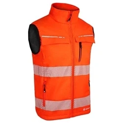 Image of BeeSwift Deltic Hi Vis Gilet Reflective PPE Safety Workwear Personal Protective Clothing Outerwear Work Bodywarmer Outdoor Wear Orange 5X Large