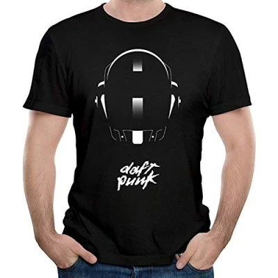 Image of fenglaile Men Daft Helmet Punk Logo Cool Tshirts 100% Cotton Black L