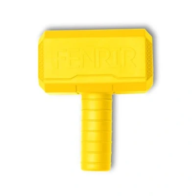 Image of Fenrir Hammer Dog Chew Toy Strong Rubber Stuffable Enrichment for Chewers (Yellow, Medium)