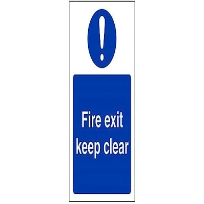 Image of V Safety Fire Exit Keep Clear Sign Portrait 100mm x 150mm 1mm Rigid Plastic