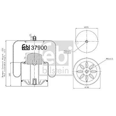Image of 9423203921, 9463200521, A9423203921, A9463200521 Boot, air suspension FEBI BILSTEIN 37900