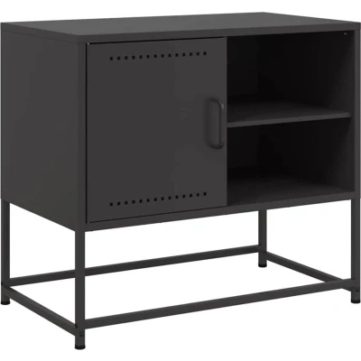 Image of vidaXL TV Cabinet Black 68x39x60.5 cm Steel
