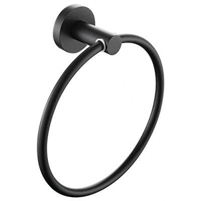 Image of Bristan RD BLK Round Towel Ring, Black