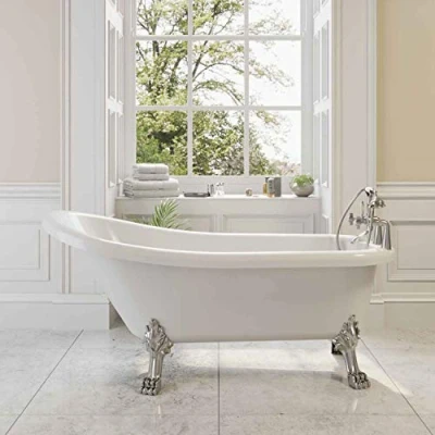 Image of Traditional Buxton Freestanding Bath Single Ended Dragon Feet 1550mm Acrylic White