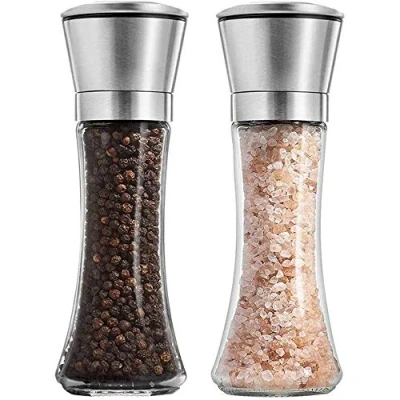 Image of 2PCS Salt and Pepper Grinder Premium Stainless Steel Mill with Adjustable Coarseness Shaker