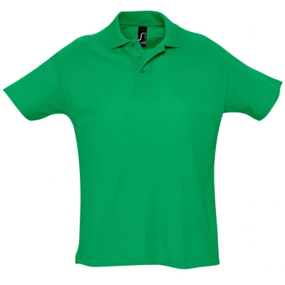 Image of SOLS Mens Summer II Pique Short Sleeve Polo Shirt (Kelly Green) Size Large