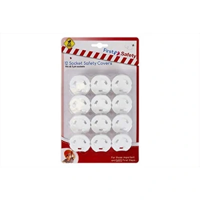 Image of First Steps 12 Home Safety Plug Socket Covers Baby &amp; Child Proof Protector Guard Easy to Use