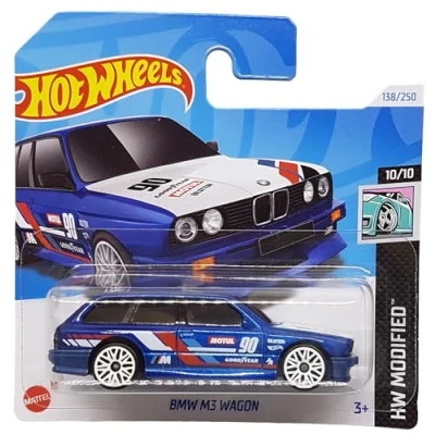 Image of Hot Wheels BMW M3 Wagon HW Modified 10/10 HRY67 Short Card Motul Good Year Bilstein Dark Blue Metallic Mattel 2024 1:64