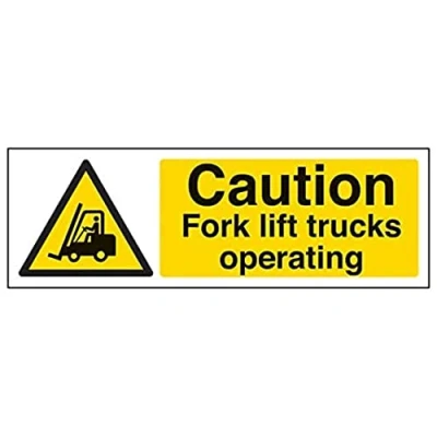 Image of V Safety Eco Friendly Warning Vehicle Caution Fork Lift Trucks Operating 450 X 150mm