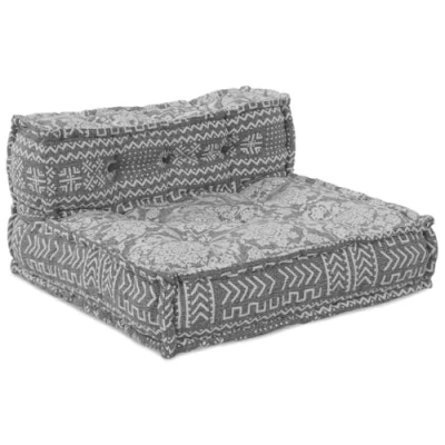 Image of vidaXL Modular Pouffe Light Grey, 70x70x54 cm, Fabric