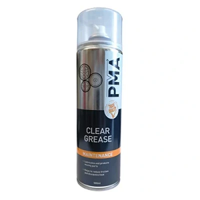 Image of RCPMA PMA Clear Spray Grease 500ml Water Resistant Aerosol Lubricant With PTFE