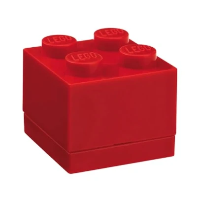 Image of LEGO Mini Box 4 Knobs Red Versatile Small Storage for Snacks, Jewellery, Hair Accessories, Souvenirs &amp; More Dishwasher Safe, 46 x 43 mm