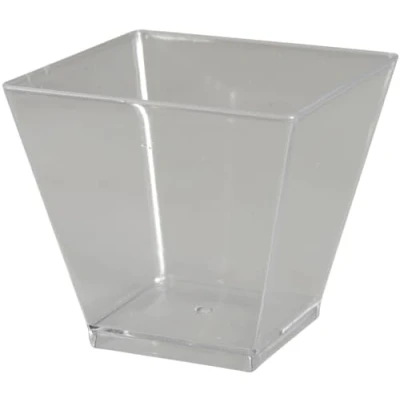 Image of ABENA Gastro Square Plastic Dessert Pots Pack of 50 60ml Cups Bowls for Parties Nibble Jelly Cheesecake Grazing Table Accessories