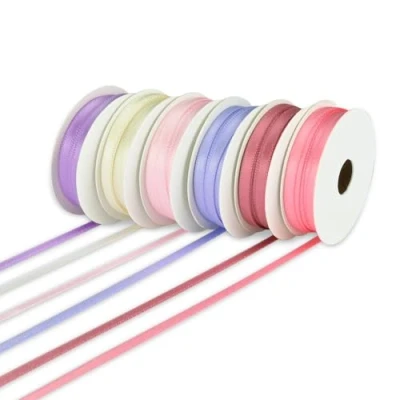 Image of Vaessen Creative Satin Ribbon Set, Baby Pink, A Mix of 6 Colours, 3mm x 2m, Elegant Shine for Card Making, Scrapbooks, Gift Wrap, Newborn Girl Gifts, Christening Presents and More