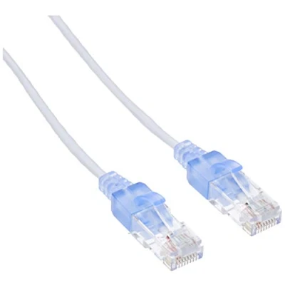 Image of Monoprice Cat6A Ethernet Network Patch Cable 30 Feet White 5 Pack, 10G SlimRun Series