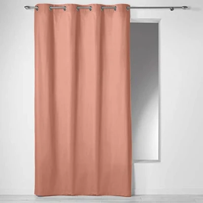 Image of Douceur d&#039;Interieur Panama Curtain, Cotton, Powder Pink, 140 x 240 cm