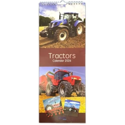 Image of 2025 Super Slim Month to View Spiral Bound Hanging Wall Calendar Home Office (TRACTORS)