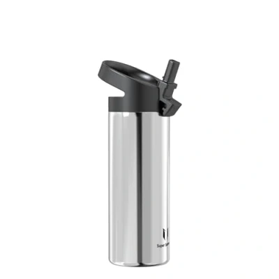 Image of Super Sparrow Water Bottle Insulated 500ml Wide Mouth Metal SwivelSip Flask BPA Free, Leak Proof Ergonomic Straw Bottles for Work, Gym, Travel, Sports